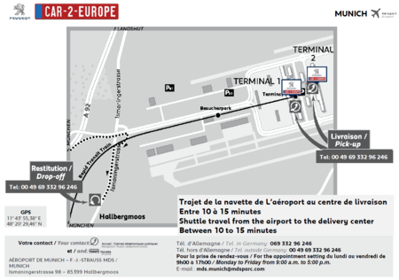 Munich Airport Car Leasing Map