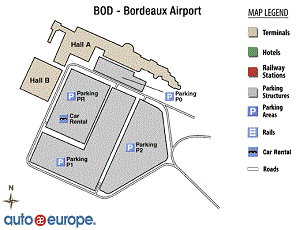 Bordeaux-Merignac Airport Map