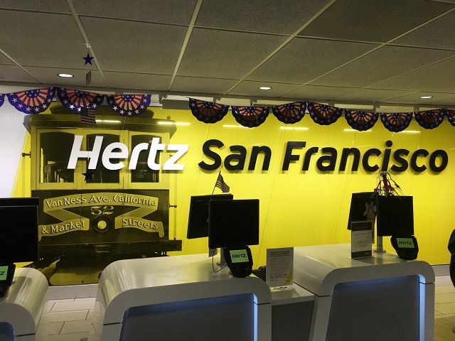 Hertz Car Rental Counter at San Francisco Airport