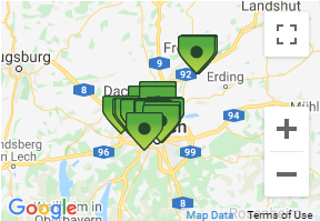 Map of Munich Car Rental Offices