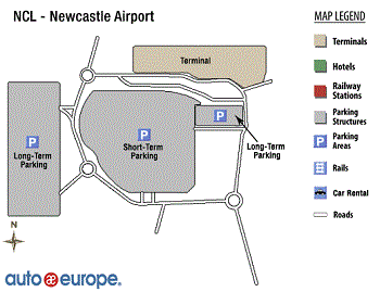 Newcastle Airport Map