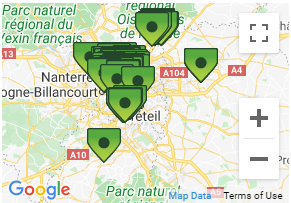 Car Rental Pick-up Map in Paris