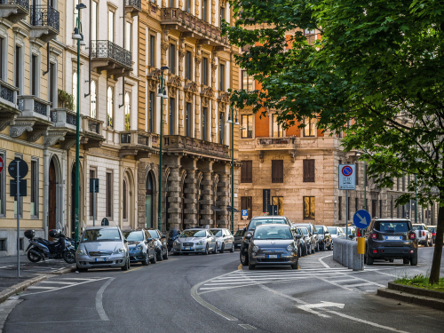 Parking in Milan, Italy
