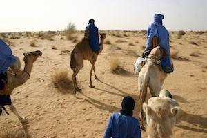 Tuareg nomads observing a desert festival