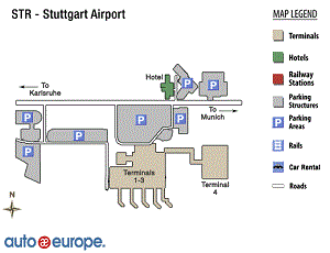 Stuttgart Airport Map for Picking-up a Rental Car